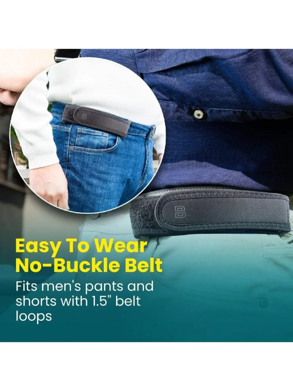Adjustable No Buckle Invisible Belt for Men & Women - Soft Elastic Tactical